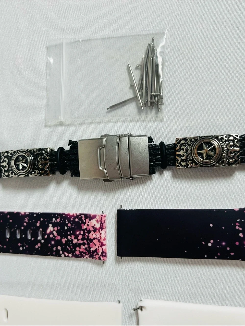 fitbit Versa 2 Rose Gold, White, Black, Pink Watch Band and Bezel Accessory Set